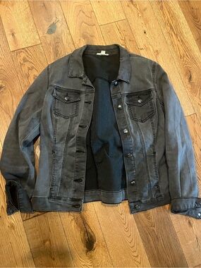 Women's Washed Black Denim Jean Jacket